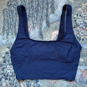 j. crew navy tankini longline swim top, size M
